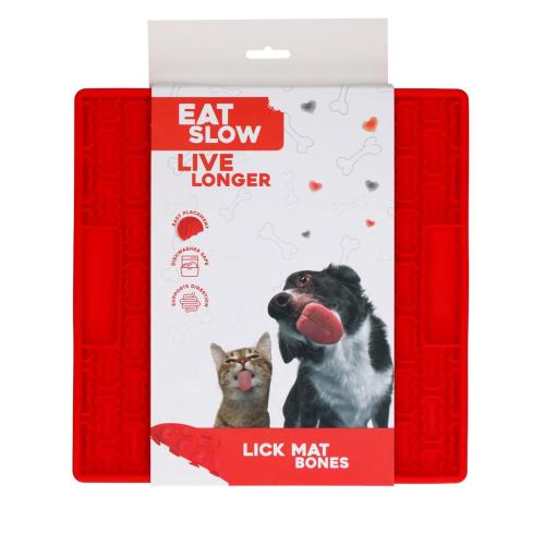 Eat_slow_live_longer_lick_mat_Bones_rood